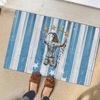 Argentina Football GOAT Rubber Doormat Four Times World Champions