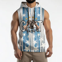 Argentina Football GOAT Sleeveless Hoodie Four Times World Champions