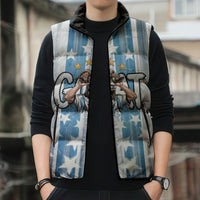 Argentina Football GOAT Sleeveless Puffer Jacket Four Times World Champions