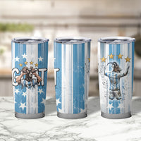 Argentina Football GOAT Tumbler Cup Four Times World Champions