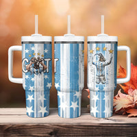 Argentina Football GOAT Tumbler With Handle Four Times World Champions