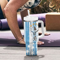 Argentina Football GOAT Tumbler With Handle Four Times World Champions