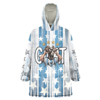 Argentina Football GOAT Wearable Blanket Hoodie Four Times World Champions