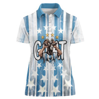 Argentina Football GOAT Women Polo Shirt Four Times World Champions