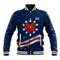 Cape Verde World Football 2026 Baseball Jacket Blue Sharks Won Our Hearts - Oil Paint Style