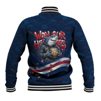 Cape Verde World Football 2026 Baseball Jacket Blue Sharks Won Our Hearts - Oil Paint Style