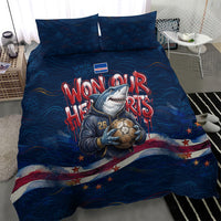 Cape Verde World Football 2026 Bedding Set Blue Sharks Won Our Hearts - Oil Paint Style