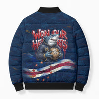 Cape Verde World Football 2026 Bomber Puffer Jacket Blue Sharks Won Our Hearts - Oil Paint Style