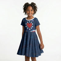 Cape Verde World Football 2026 Kid Short Sleeve Dress Blue Sharks Won Our Hearts - Oil Paint Style