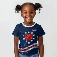 Cape Verde World Football 2026 Kid T shirt Blue Sharks Won Our Hearts - Oil Paint Style