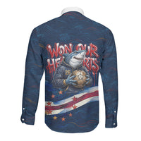 Cape Verde World Football 2026 Long Sleeve Button Shirt Blue Sharks Won Our Hearts - Oil Paint Style