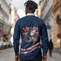 Cape Verde World Football 2026 Long Sleeve Button Shirt Blue Sharks Won Our Hearts - Oil Paint Style