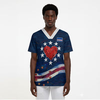 Cape Verde World Football 2026 Scrub Top Blue Sharks Won Our Hearts - Oil Paint Style