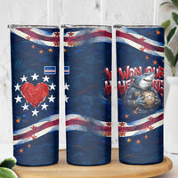 Cape Verde World Football 2026 Skinny Tumbler Blue Sharks Won Our Hearts - Oil Paint Style