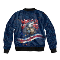 Cape Verde World Football 2026 Sleeve Zip Bomber Jacket Blue Sharks Won Our Hearts - Oil Paint Style