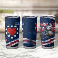 Cape Verde World Football 2026 Tumbler Cup Blue Sharks Won Our Hearts - Oil Paint Style