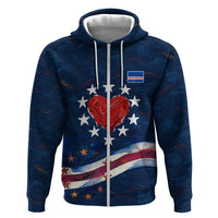 Cape Verde World Football 2026 Zip Hoodie Blue Sharks Won Our Hearts - Oil Paint Style