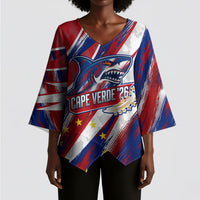 Cape Verde Football 2026 Kimono Sleeve Blouse Won Our Hearts Blue Sharks Soccer Player