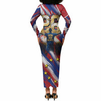 Cape Verde Football 2026 Long Sleeve Bodycon Dress Won Our Hearts Blue Sharks Soccer Player