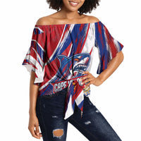 Cape Verde Football 2026 Off Shoulder Wrap Waist Top Won Our Hearts Blue Sharks Soccer Player