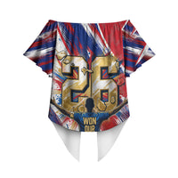 Cape Verde Football 2026 Off Shoulder Wrap Waist Top Won Our Hearts Blue Sharks Soccer Player