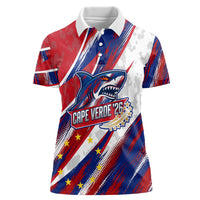 Cape Verde Football 2026 Women Polo Shirt Won Our Hearts Blue Sharks Soccer Player