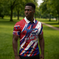 Cape Verde Football 2026 Zipper Polo Shirt Won Our Hearts Blue Sharks Soccer Player