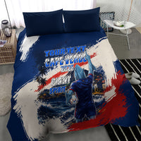 Personalized Cape Verde Blue Sharks Bedding Set Giant Spirit African Football 2026 Mascot