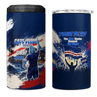 Personalized Cape Verde Blue Sharks 4 in 1 Can Cooler Tumbler Giant Spirit African Football 2026 Mascot