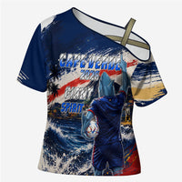 Personalized Cape Verde Blue Sharks Cross Shoulder Shirt Giant Spirit African Football 2026 Mascot