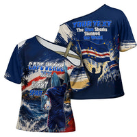 Personalized Cape Verde Blue Sharks Cross Shoulder Shirt Giant Spirit African Football 2026 Mascot