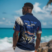 Personalized Cape Verde Blue Sharks Hawaiian Shirt Giant Spirit African Football 2026 Mascot