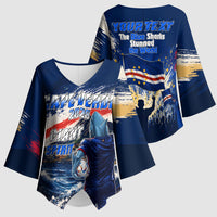 Personalized Cape Verde Blue Sharks Kimono Sleeve Blouse Giant Spirit African Football 2026 Mascot