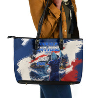 Personalized Cape Verde Blue Sharks Leather Tote Bag Giant Spirit African Football 2026 Mascot