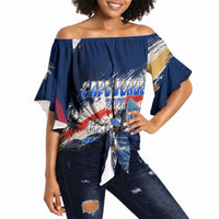 Personalized Cape Verde Blue Sharks Off Shoulder Wrap Waist Top Giant Spirit African Football 2026 Mascot