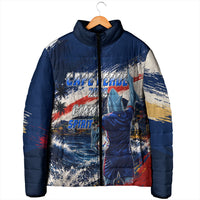 Personalized Cape Verde Blue Sharks Padded Jacket Giant Spirit African Football 2026 Mascot