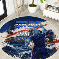 Personalized Cape Verde Blue Sharks Round Carpet Giant Spirit African Football 2026 Mascot