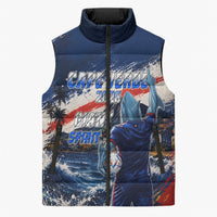Personalized Cape Verde Blue Sharks Sleeveless Puffer Jacket Giant Spirit African Football 2026 Mascot