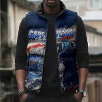 Personalized Cape Verde Blue Sharks Sleeveless Puffer Jacket Giant Spirit African Football 2026 Mascot
