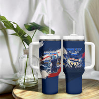 Personalized Cape Verde Blue Sharks Tumbler With Handle Giant Spirit African Football 2026 Mascot