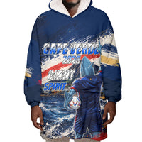Personalized Cape Verde Blue Sharks Wearable Blanket Hoodie Giant Spirit African Football 2026 Mascot