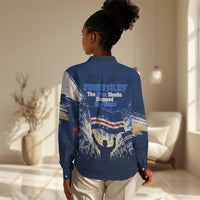 Personalized Cape Verde Blue Sharks Women Casual Shirt Giant Spirit African Football 2026 Mascot