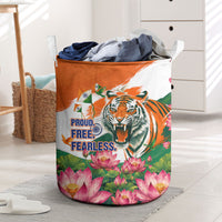 India Proud Free Fearless Laundry Basket Bengal Tiger Military Soldier Jets Art