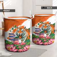 India Proud Free Fearless Laundry Basket Bengal Tiger Military Soldier Jets Art