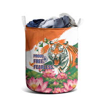 India Proud Free Fearless Laundry Basket Bengal Tiger Military Soldier Jets Art