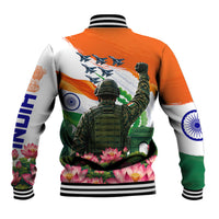 India Proud Free Fearless Baseball Jacket Bengal Tiger Military Soldier Jets Art
