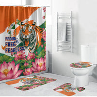 India Proud Free Fearless Bathroom Set Bengal Tiger Military Soldier Jets Art
