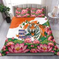 India Proud Free Fearless Bedding Set Bengal Tiger Military Soldier Jets Art