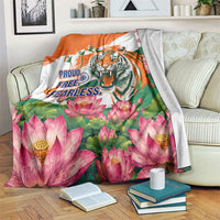India Proud Free Fearless Blanket Bengal Tiger Military Soldier Jets Art