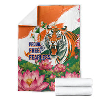 India Proud Free Fearless Blanket Bengal Tiger Military Soldier Jets Art